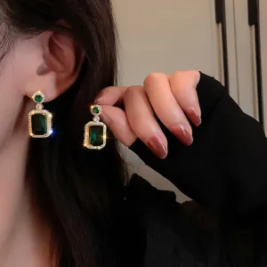 Lavish Emerald Inspired Earrings, Necklace, and Rings Fashion Jewelry