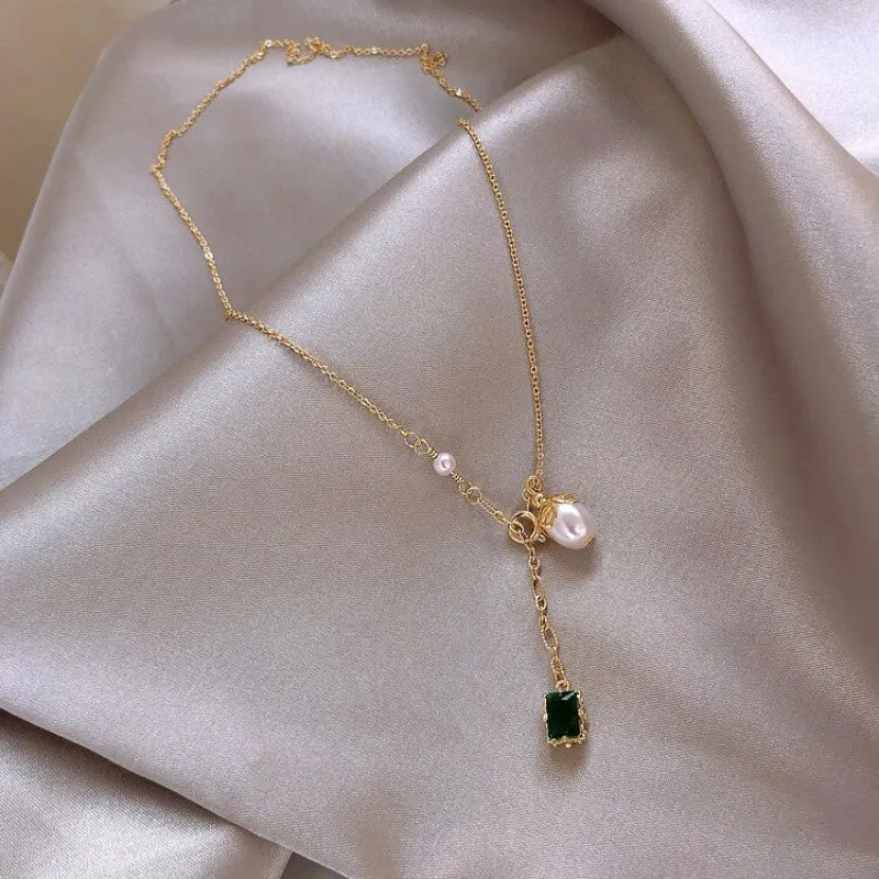 Lavish Emerald Inspired Earrings, Necklace, and Rings Fashion Jewelry