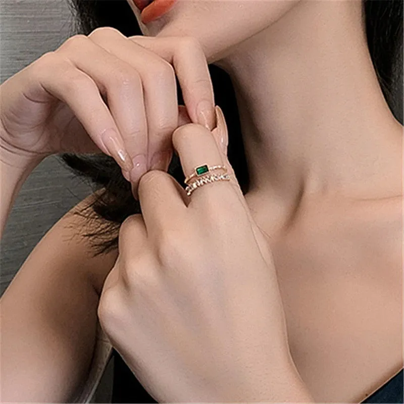 Lavish Emerald Inspired Earrings, Necklace, and Rings Fashion Jewelry