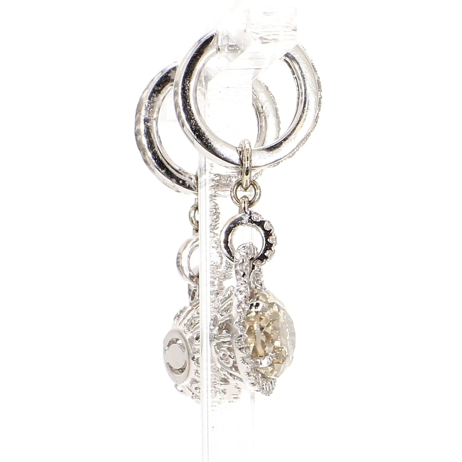 Lemon Quartz Diamond Earrings