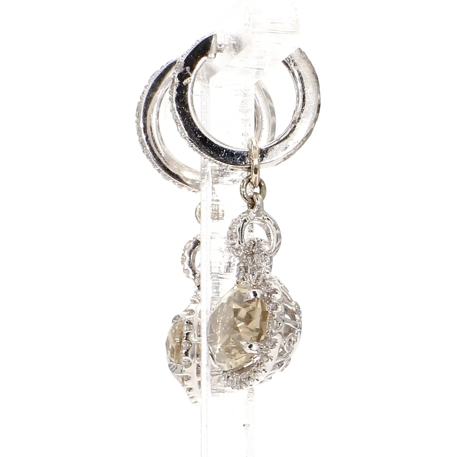 Lemon Quartz Diamond Earrings