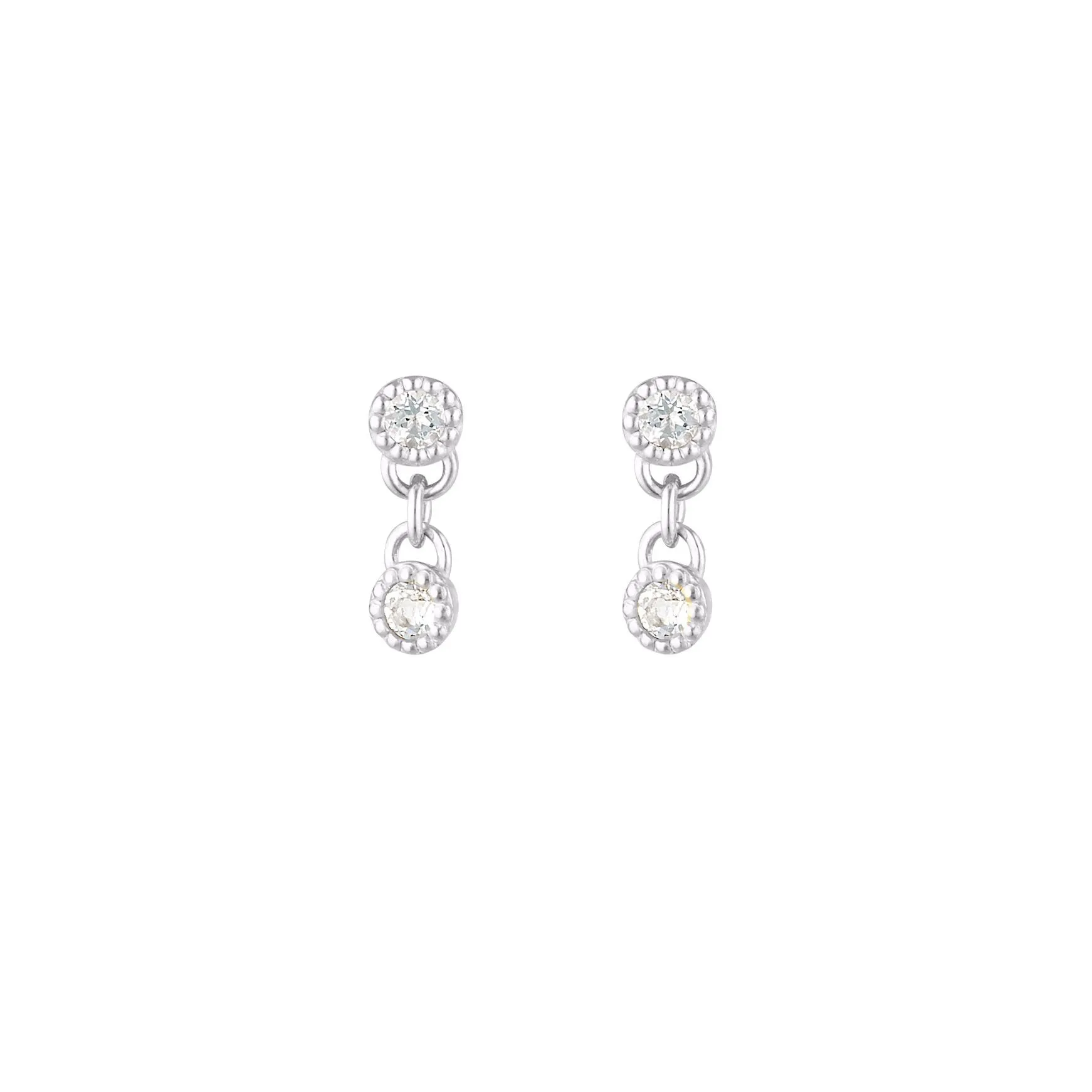 Linda Tahija Meteor White Topaz Stud Earrings, Silver