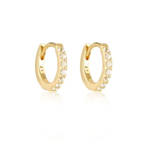 Linda Tahija White Topaz Alpha Huggies, Gold or Silver
