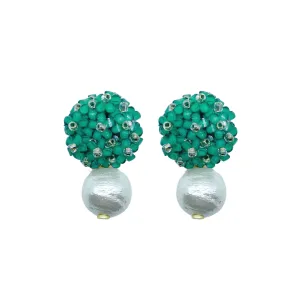 Liz Cotton Pearl Green Earrings