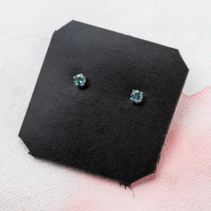 London Blue Topaz Prong-Set Stud Earrings in 14k Gold