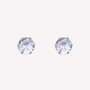 MEDIUM RHINESTONE STUD EARRINGS IN ROSE GOLD