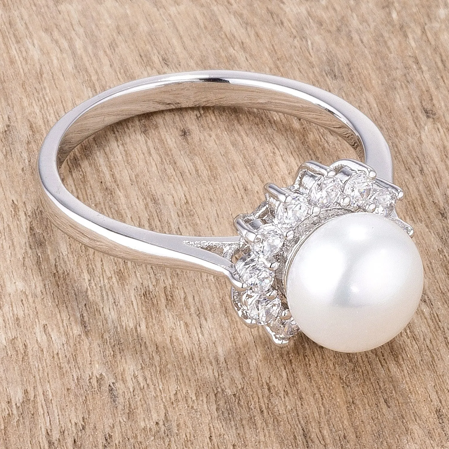 Meggie Classic Pearl CZ Ring