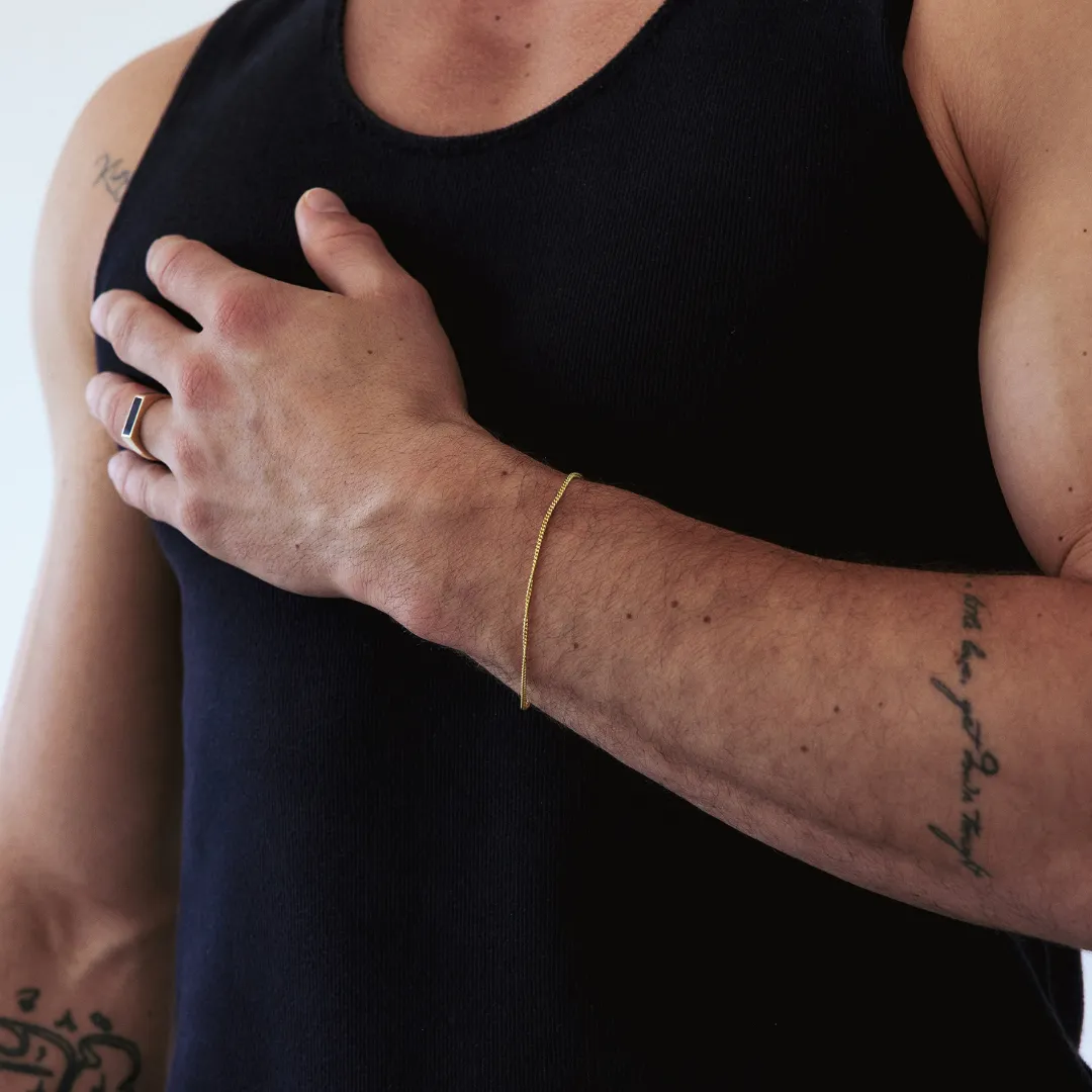 Men's Curb Chain Bracelet - Gold