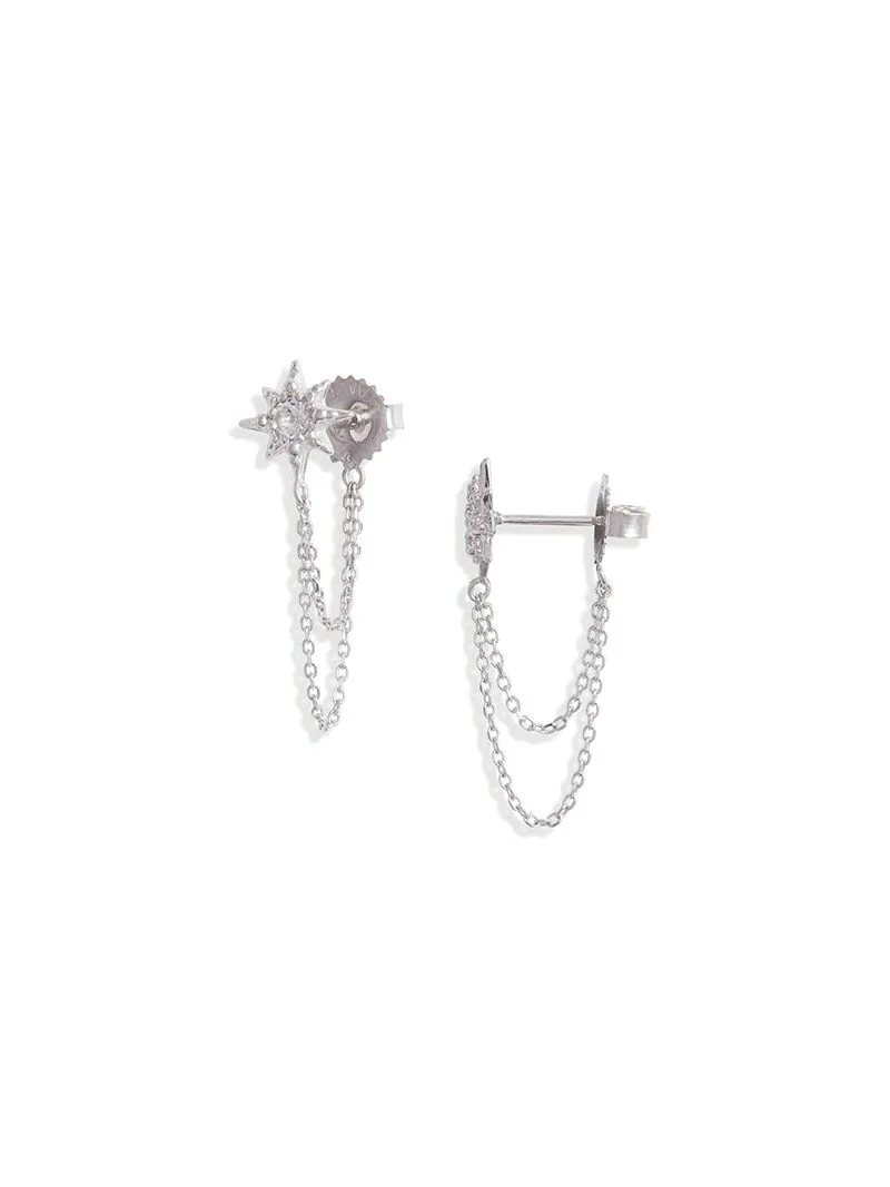 Micro Aztec Starburst Chain Earrings