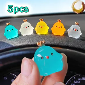 Micro Crowned Glowing Chicken Figures