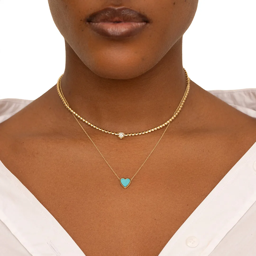 Mini Bezel Tennis Necklace with Illusion Set Diamond Accent