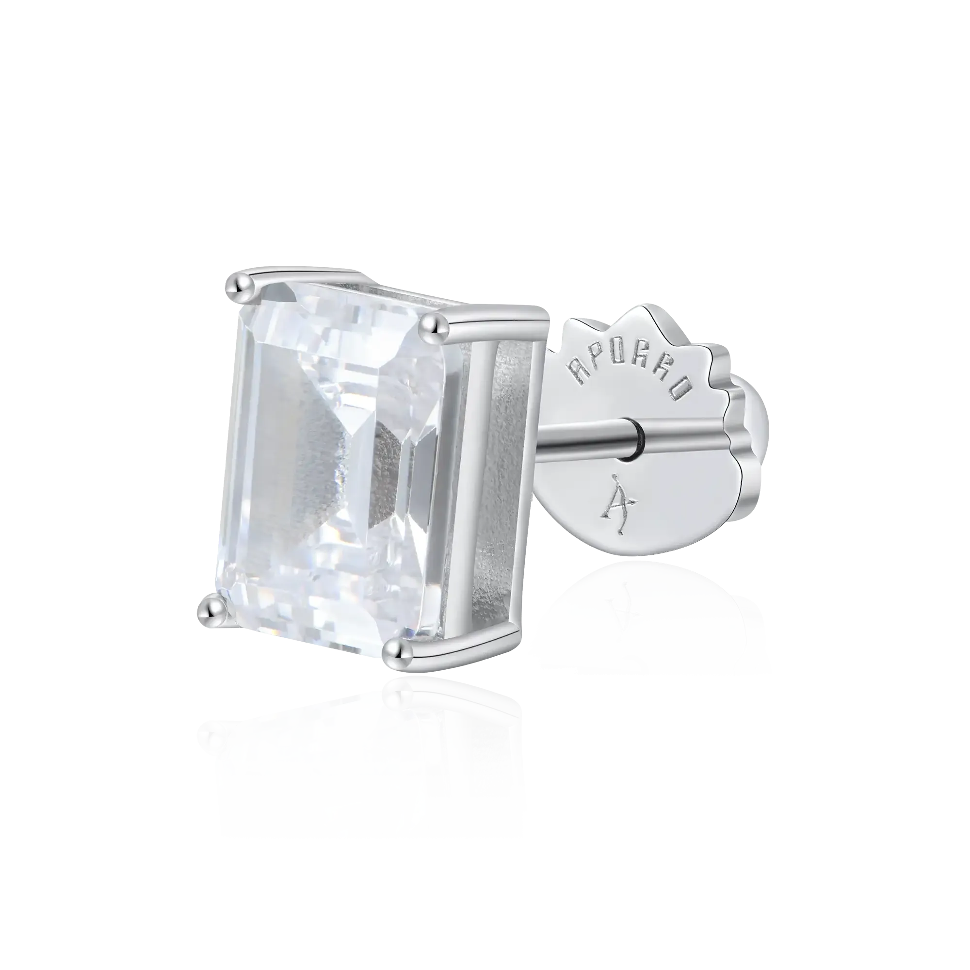 Moissanite Emerald Cut Stud Earrings