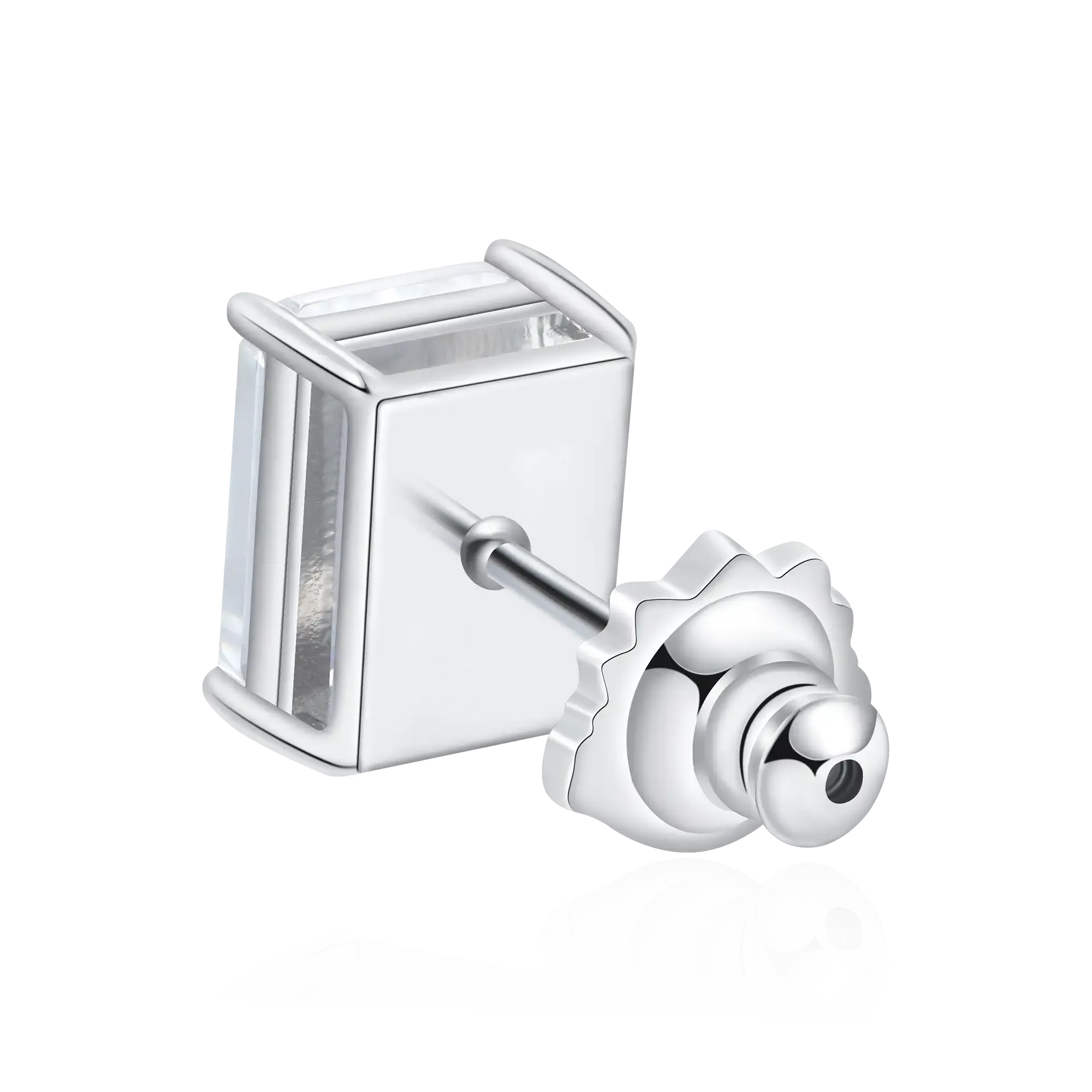 Moissanite Emerald Cut Stud Earrings