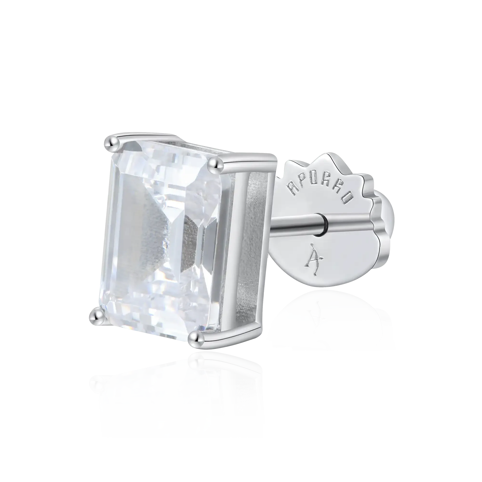 Moissanite Emerald Cut Stud Earrings