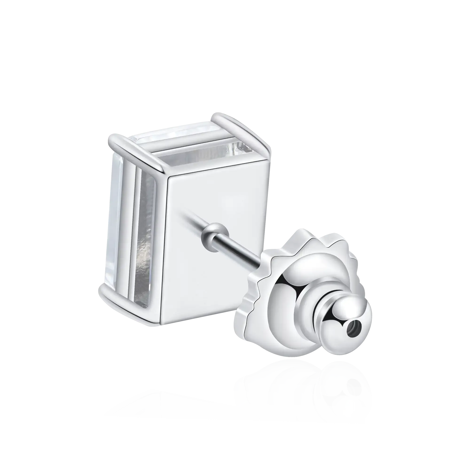 Moissanite Emerald Cut Stud Earrings
