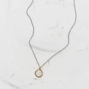 Moonstone Pear and Freeform Oval Necklace