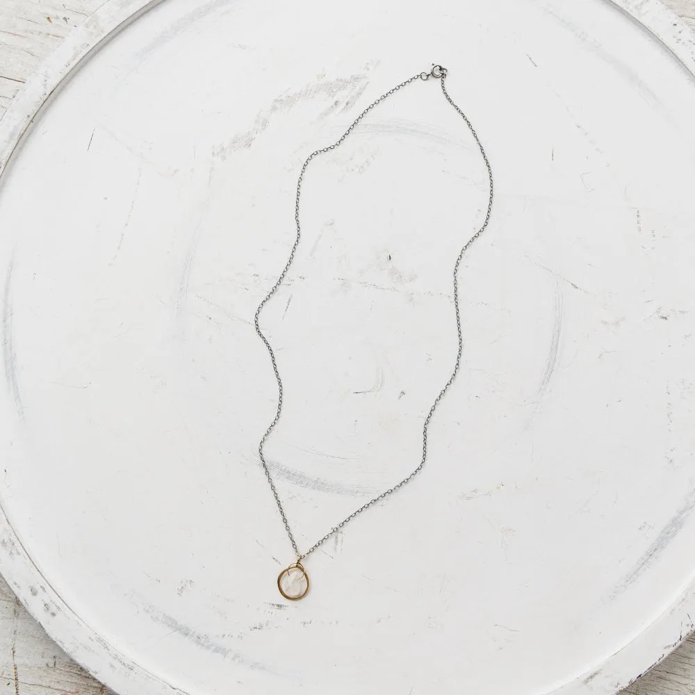 Moonstone Pear and Freeform Oval Necklace