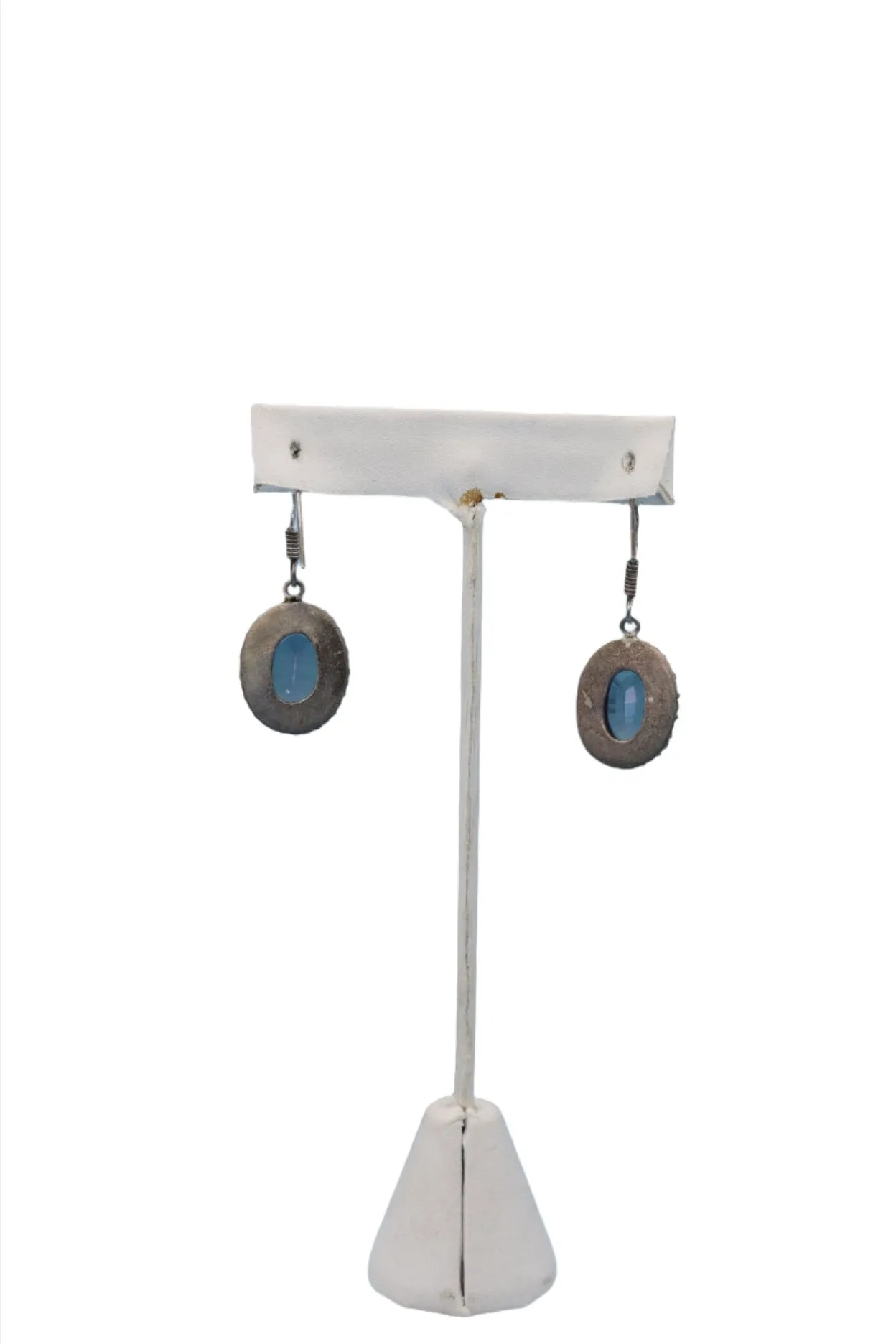 Mystic Topaz & Sterling Dangle Earrings 1970s