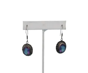 Mystic Topaz & Sterling Dangle Earrings 1970s