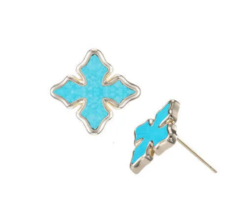 Natalie Wood Cross Stud Earrings