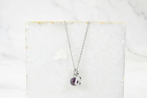Natural Amethyst Initial Necklace By Pink Box