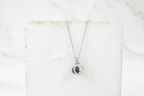 Natural Amethyst Initial Necklace By Pink Box
