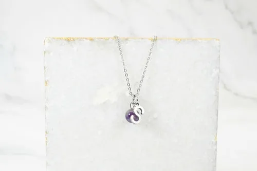 Natural Amethyst Initial Necklace By Pink Box