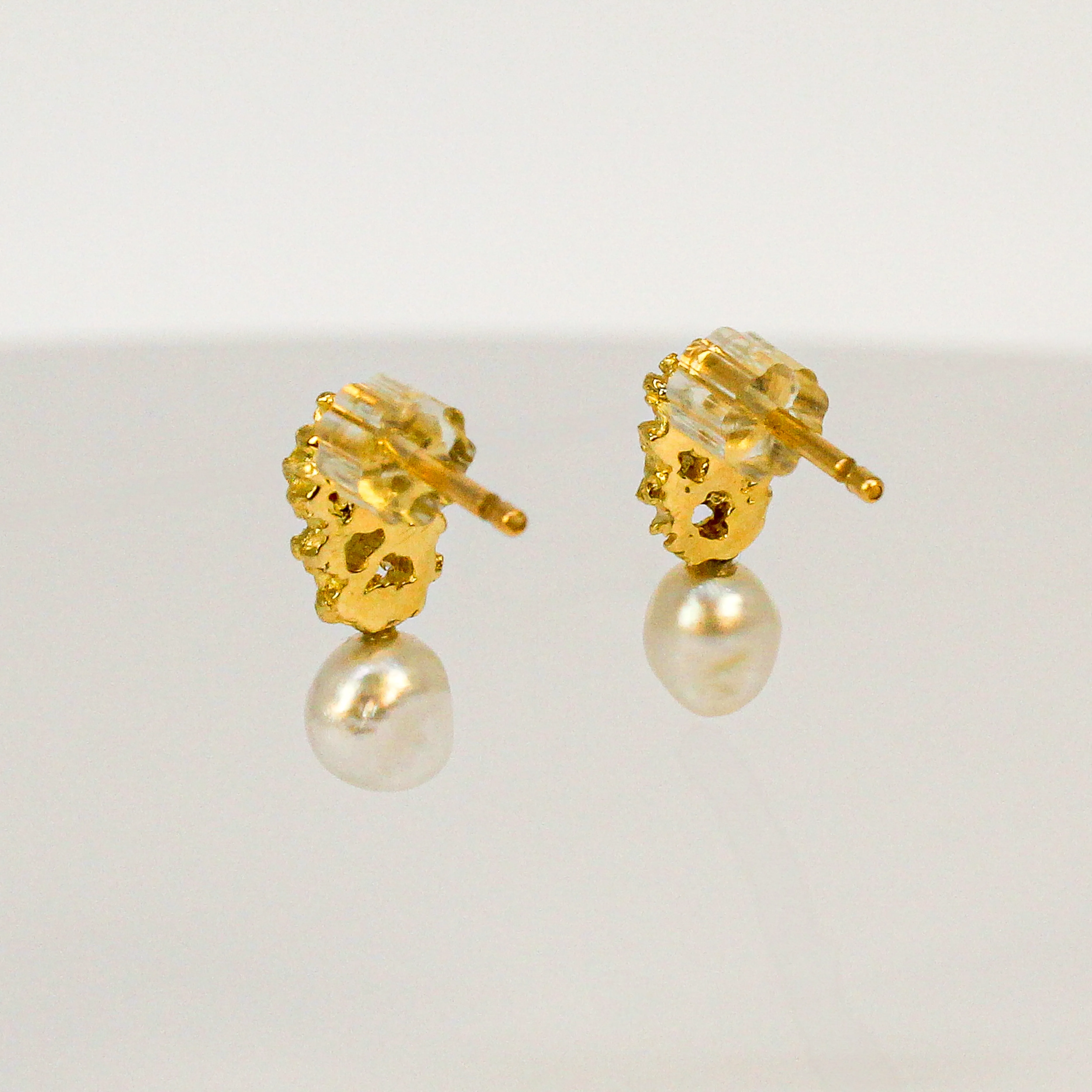 NEW! Memento Pearl with Diamond Earrings in 14K Gold by Branch