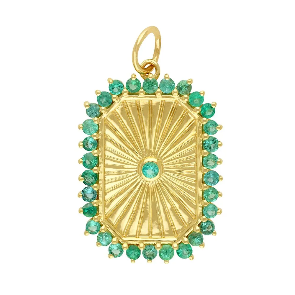 Octagon Shape Emerald Pendant 18x24mm