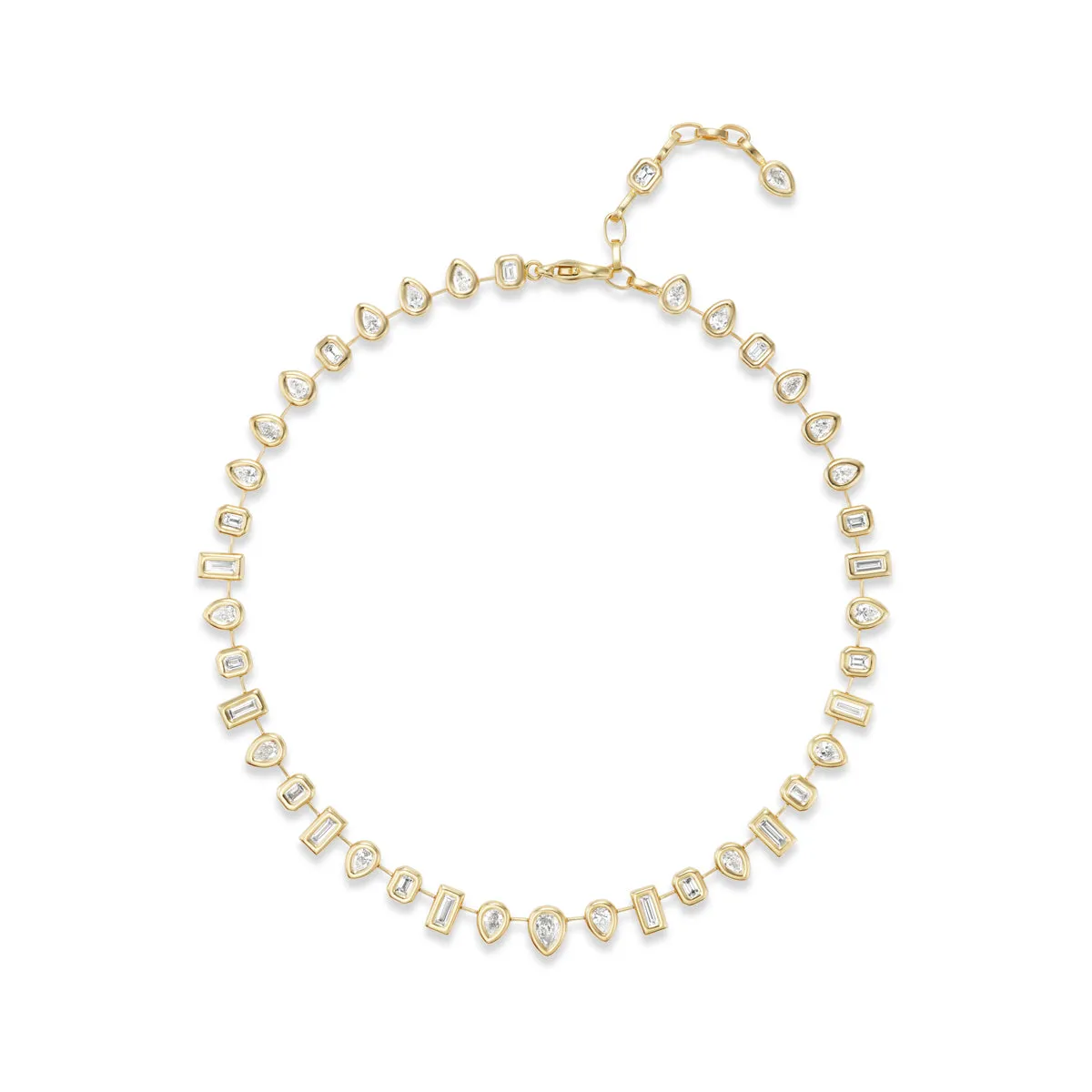 One-of-a-Kind Pillow Necklace with Mixed-Shape Diamonds