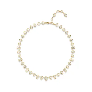 One-of-a-Kind Pillow Necklace with Mixed-Shape Diamonds