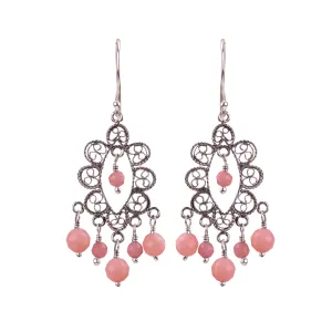 Oval Lace Earrings - Cherry Quartz ✿