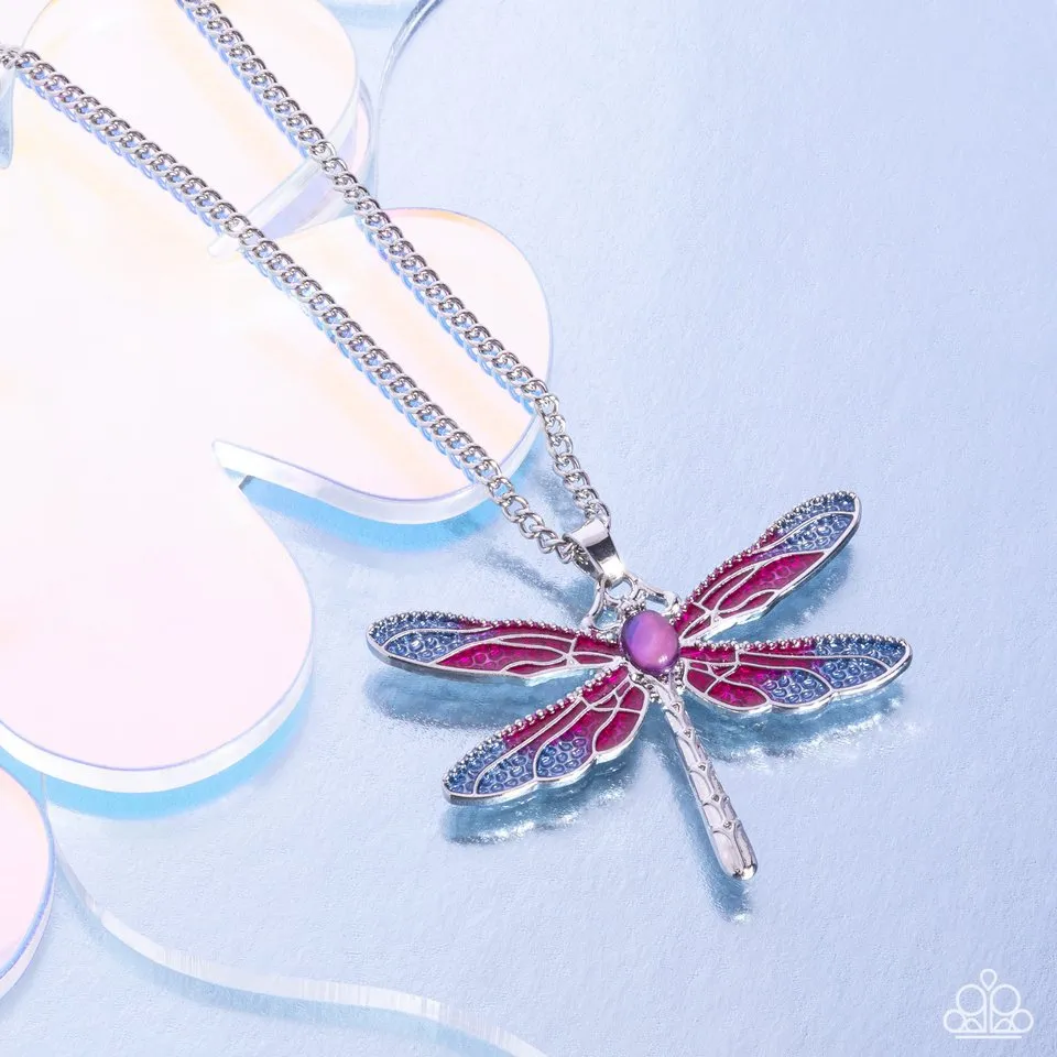 Paparazzi Necklace ~ DRAGONFLY to the Sky - Purple