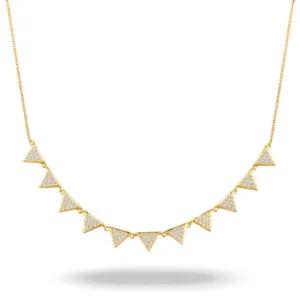 Pave Diamond Pyramid Necklace