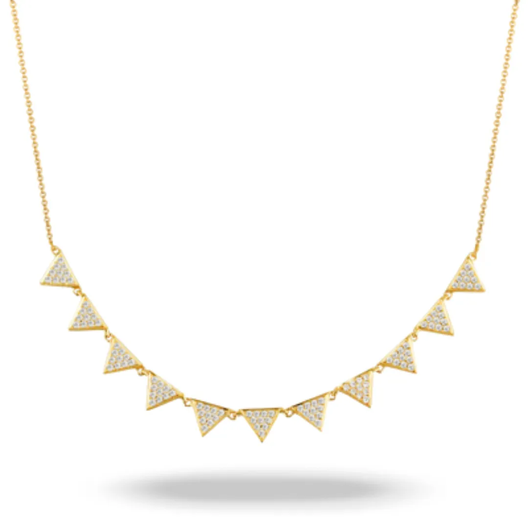 Pave Diamond Pyramid Necklace