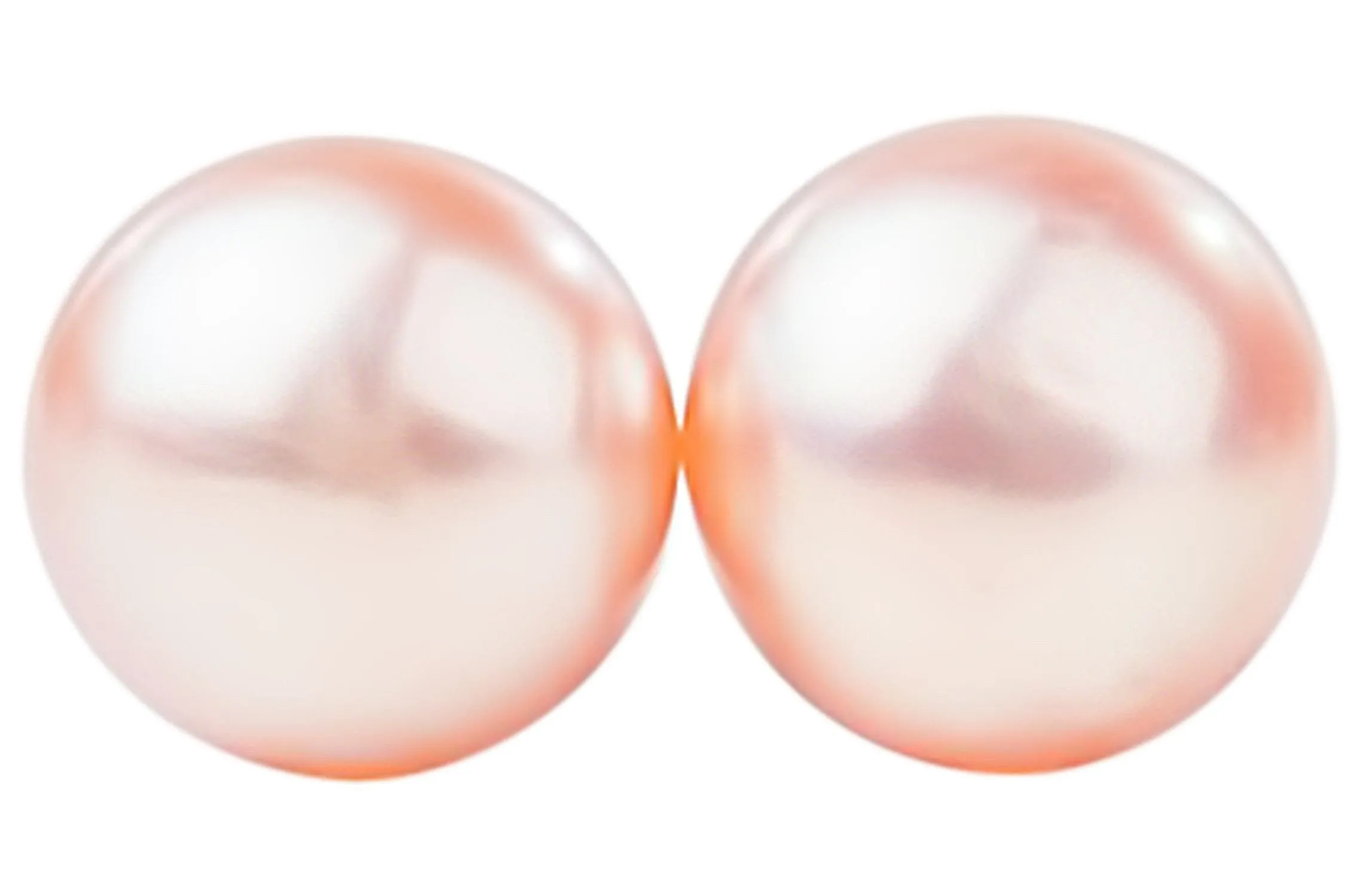 Peach Freshwater Pearl Stud Earrings Sterling Silver 10mm