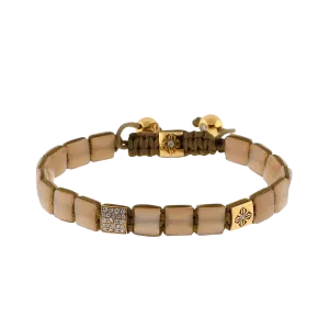 Peach Moonstone Lock Bracelet