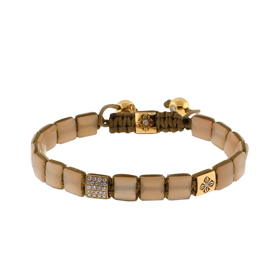 Peach Moonstone Lock Bracelet