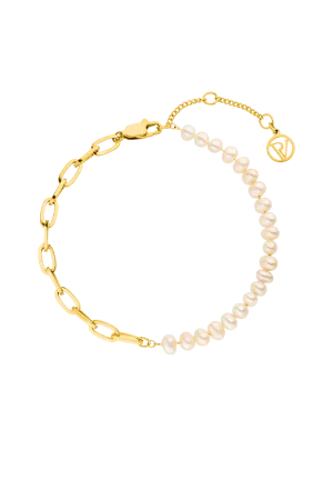 Pearl Bicycle Bracelet 14K Gold Plated