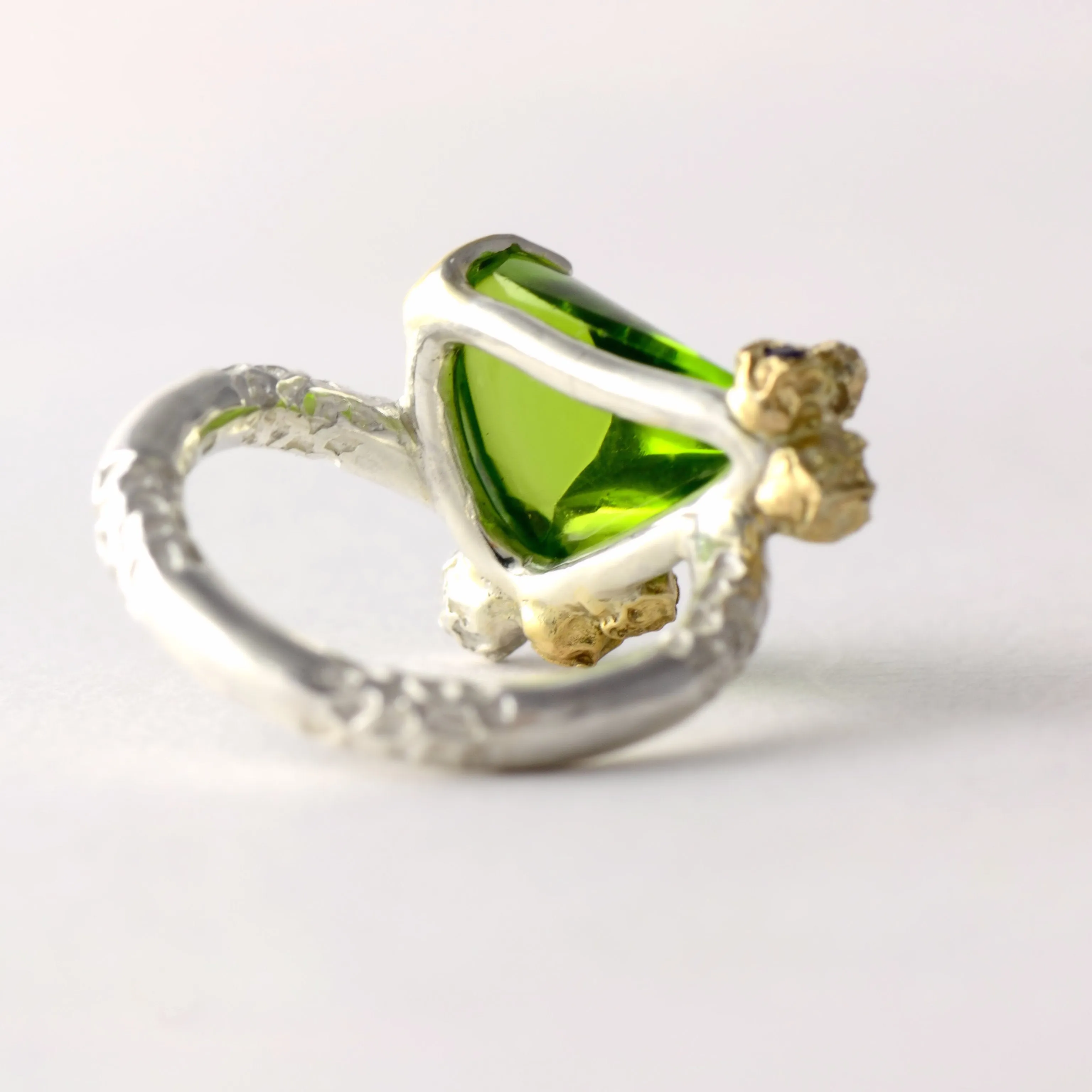 Peridot cocktail ring - one of a kind ring design