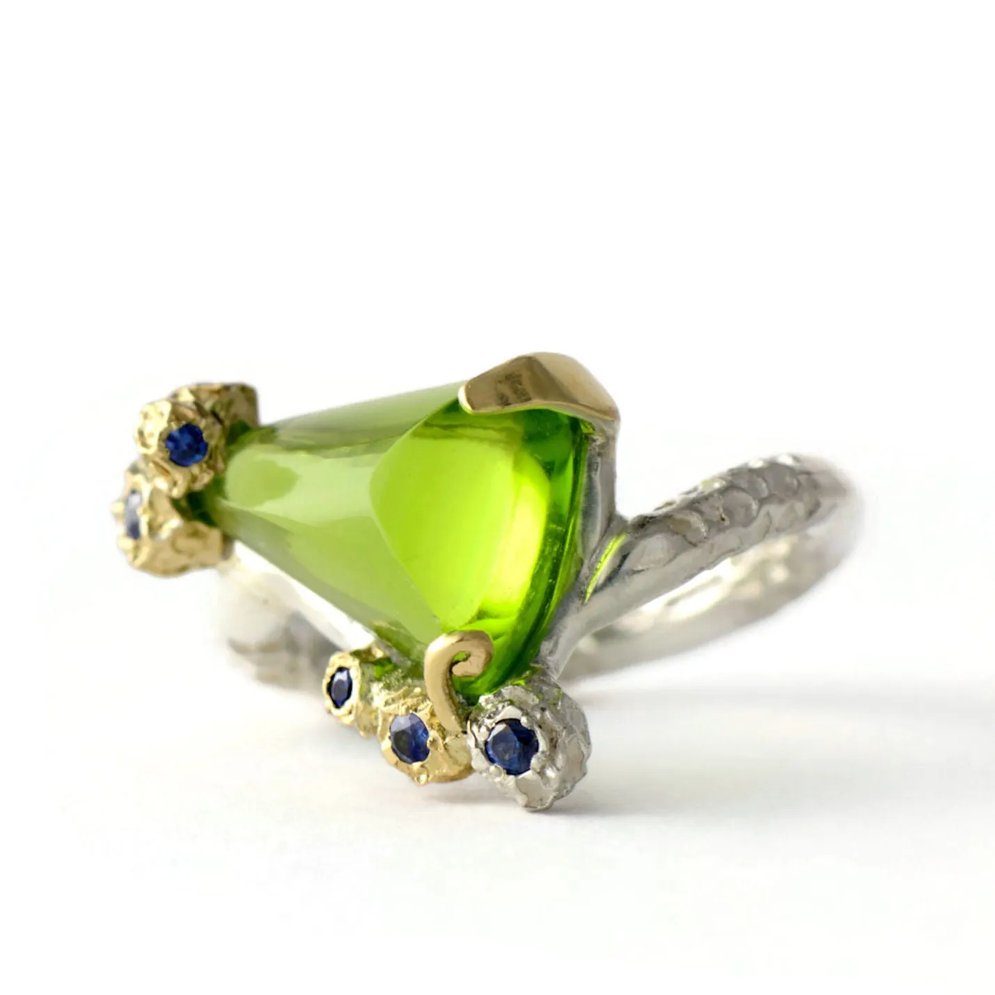 Peridot cocktail ring - one of a kind ring design