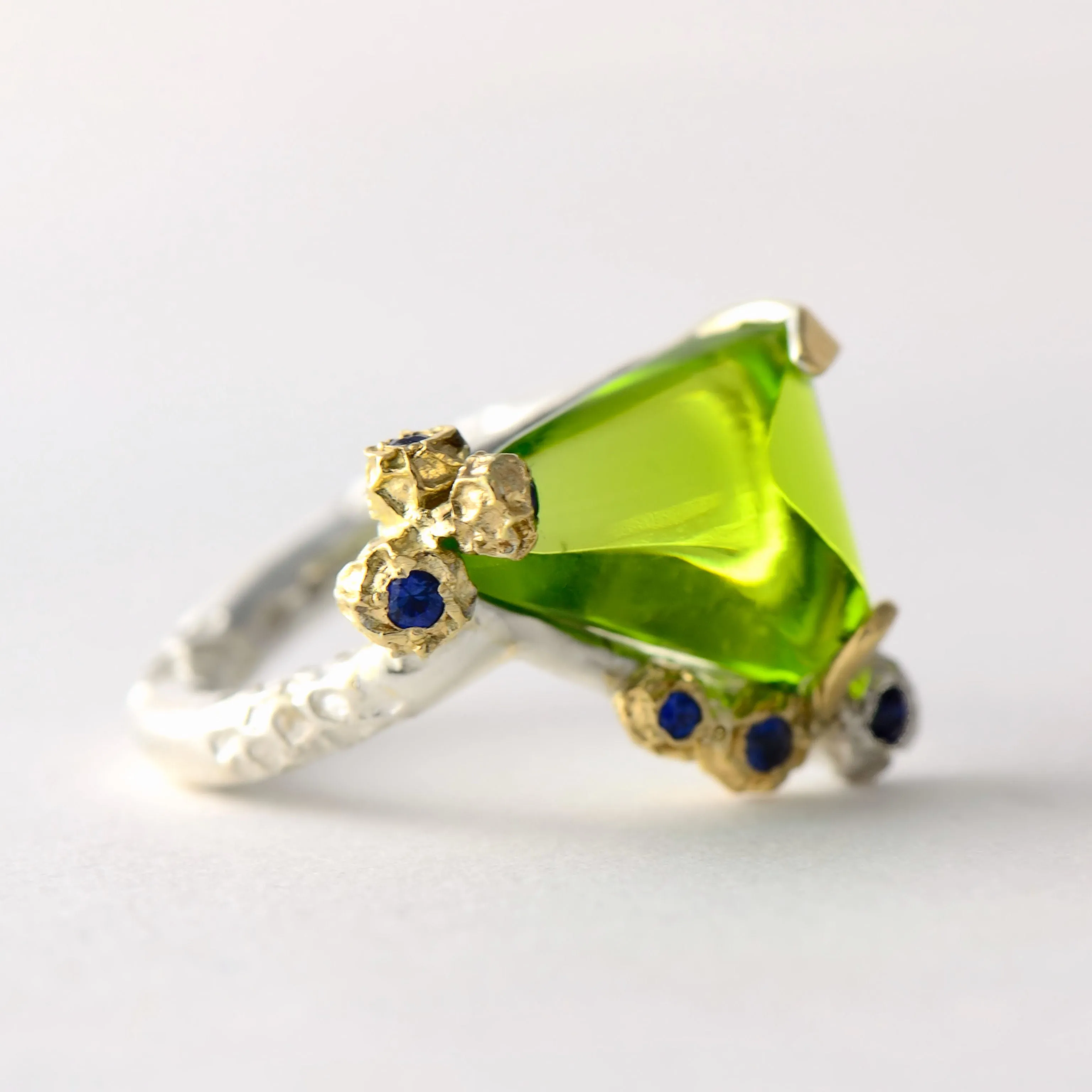Peridot cocktail ring - one of a kind ring design