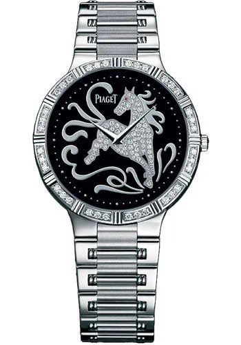 Piaget - Dancer Ultra-Thin - 38 mm - White Gold - Onyx Zodiac Watch G0A32196