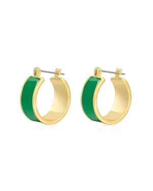 Positano Hoops- Emerald Green- Gold
