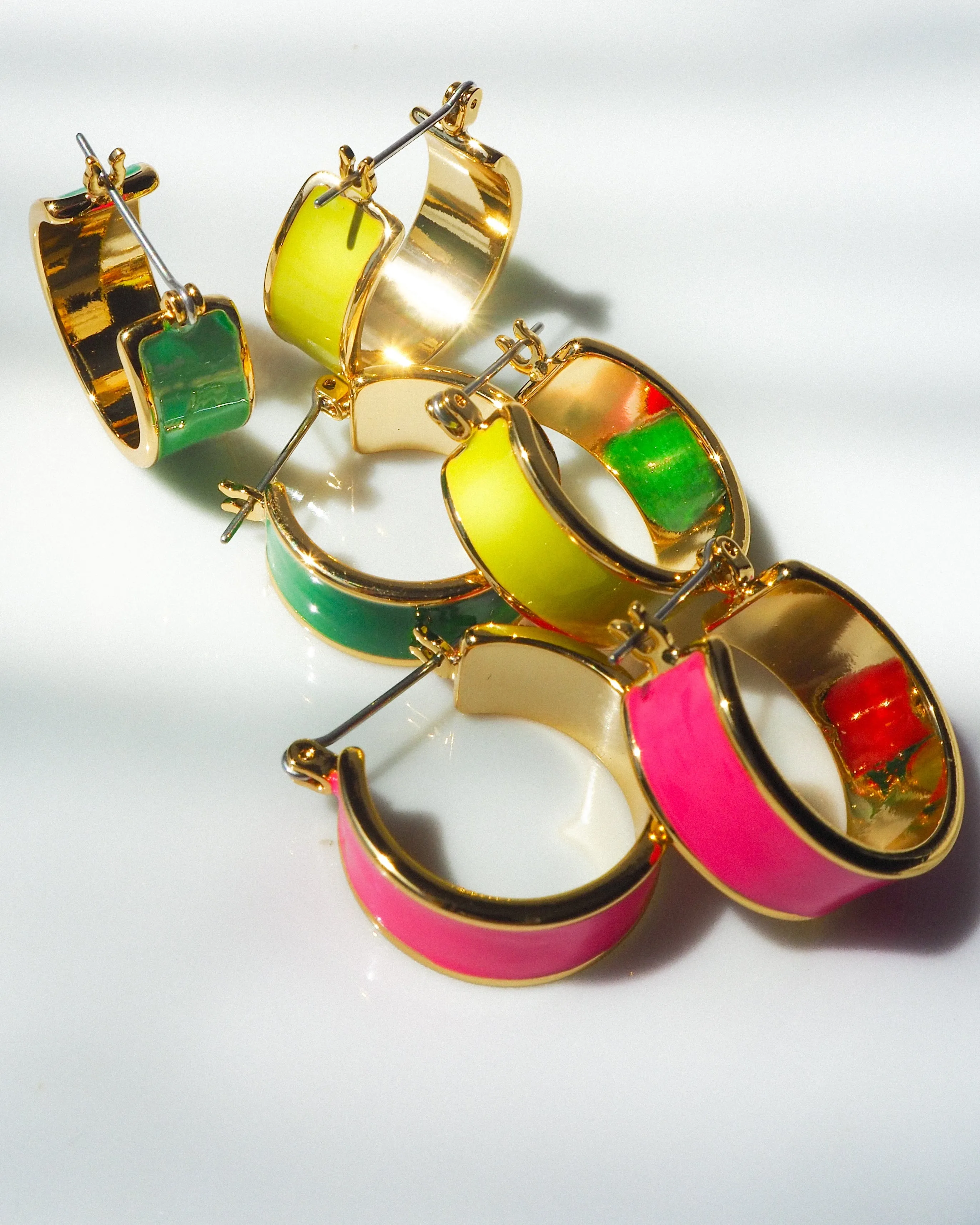 Positano Hoops- Emerald Green- Gold