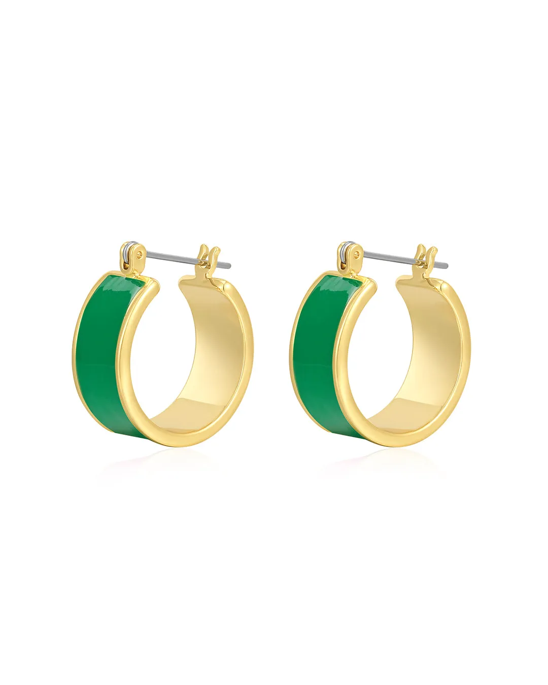 Positano Hoops- Emerald Green- Gold