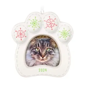 Pretty Kitty 2024 Porcelain Photo Frame Ornament