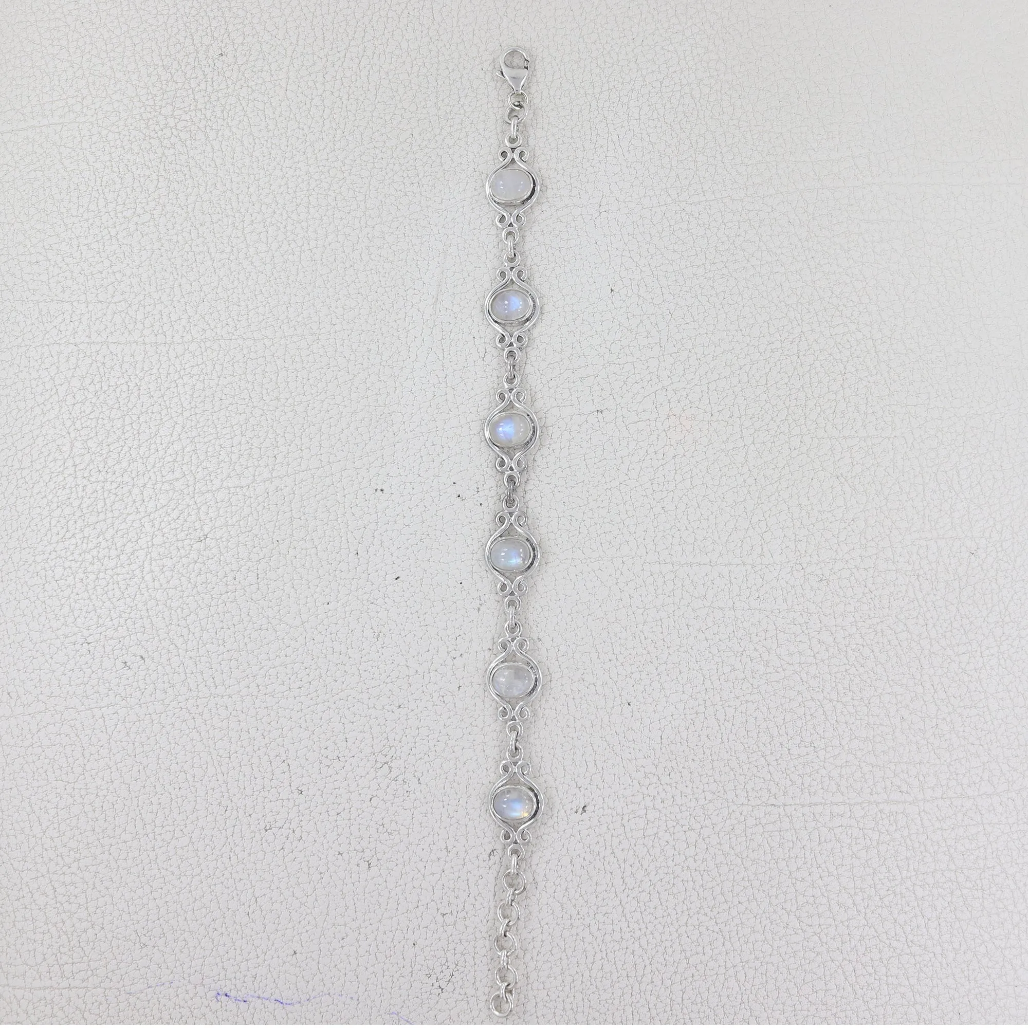 Rainbow Moonstone Bracelet for Women 925 Sterling Silver