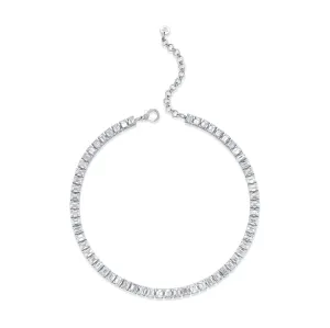 READY TO SHIP DIAMOND EMERALD CUT ETERNITY NECKLACE