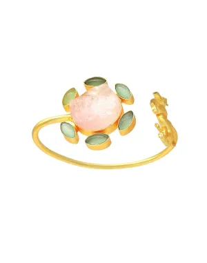 Rose Quartz & Horse Cuff